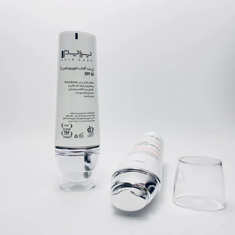 Dia 35mm 40ml Sunblock Gel OVAL Shape Plastic Pump Tubes 