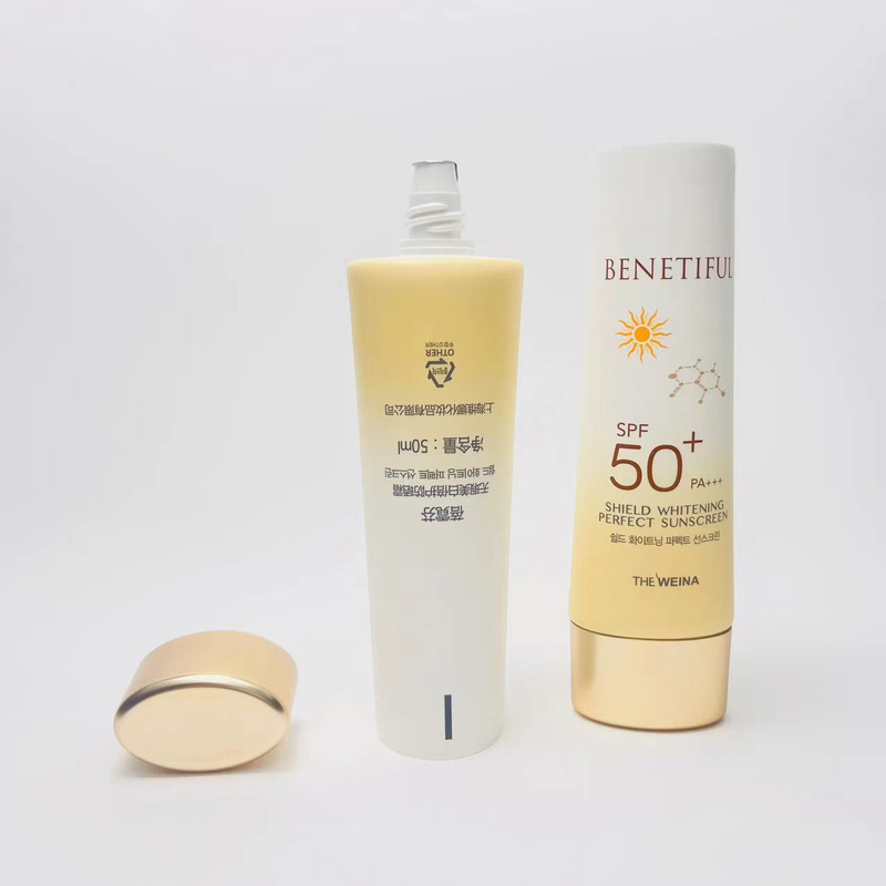 50ml Sunscreen SPF50+ Cream Plastic Packaging Tubes