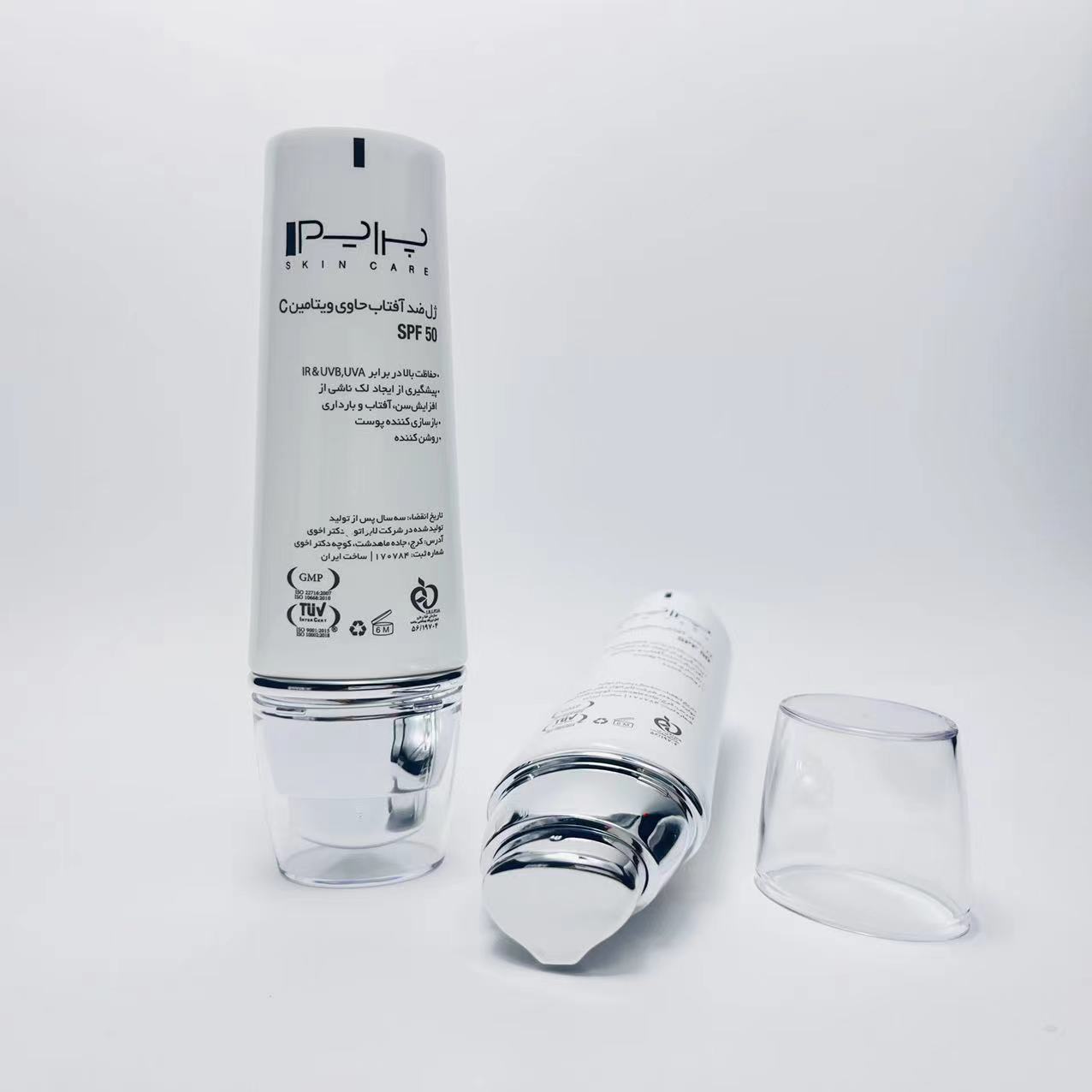 Dia 35mm 40ml Sunblock Gel OVAL Shape Plastic Pump Tubes 