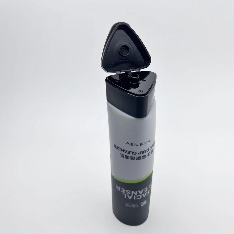 Dia 40mm Triangle Shape Flip Top Cap Tubes for Face Cleancer Packaging 